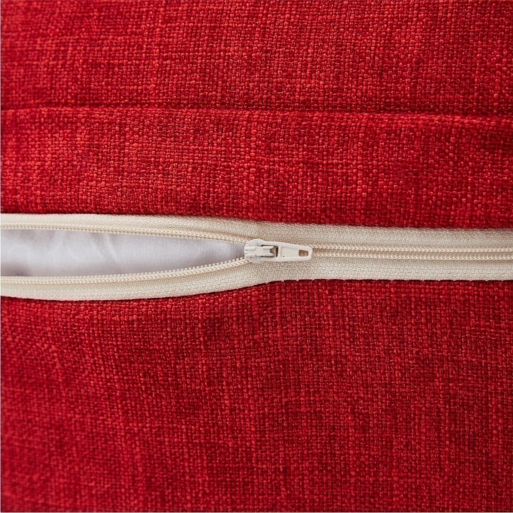 Farmhouse Mid Century Modern Bohemian Decorative Red Linen Pillow Case Cover - Picture 4 of 15